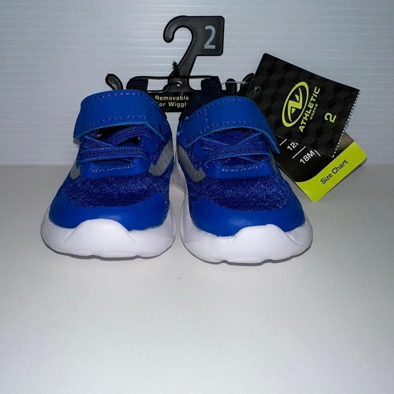 Baby Boys Athletic Works Blue White Sneakers Size 2 Months NEW NWT 3 Months