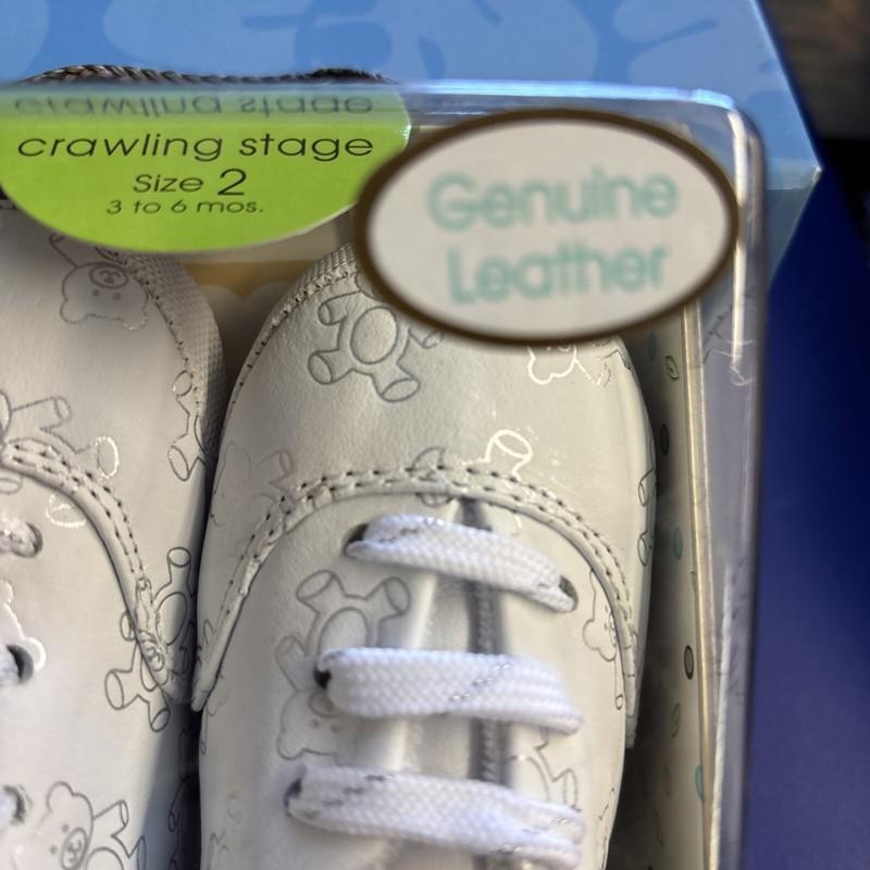 Baby Deep Size 2 Solid Leather Crawling Shoes Teddy Bear Pattern