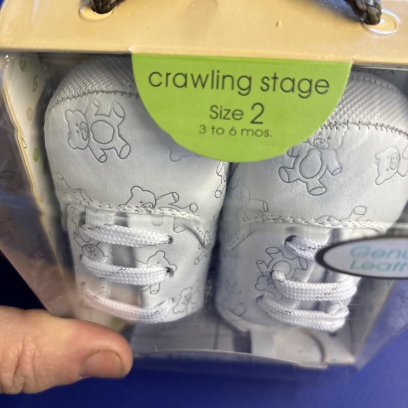 Baby Deep Size 2 Solid Leather Crawling Shoes Teddy Bear Pattern