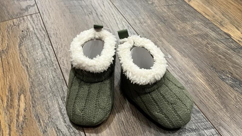 Baby Gap CashSoft Cozy Sweater Booties Green Knit Size 1 (0-3 Months) NEW