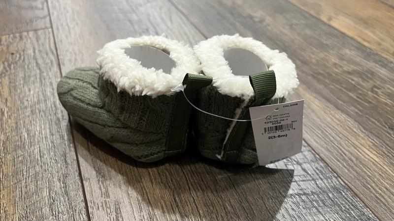 Baby Gap CashSoft Cozy Sweater Booties Green Knit Size 1 (0-3 Months) NEW