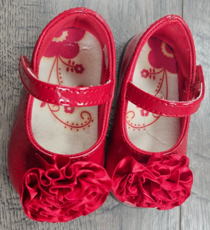 Baby Girl Clothes Baby Deer Size 3 Red Dressy Shoes