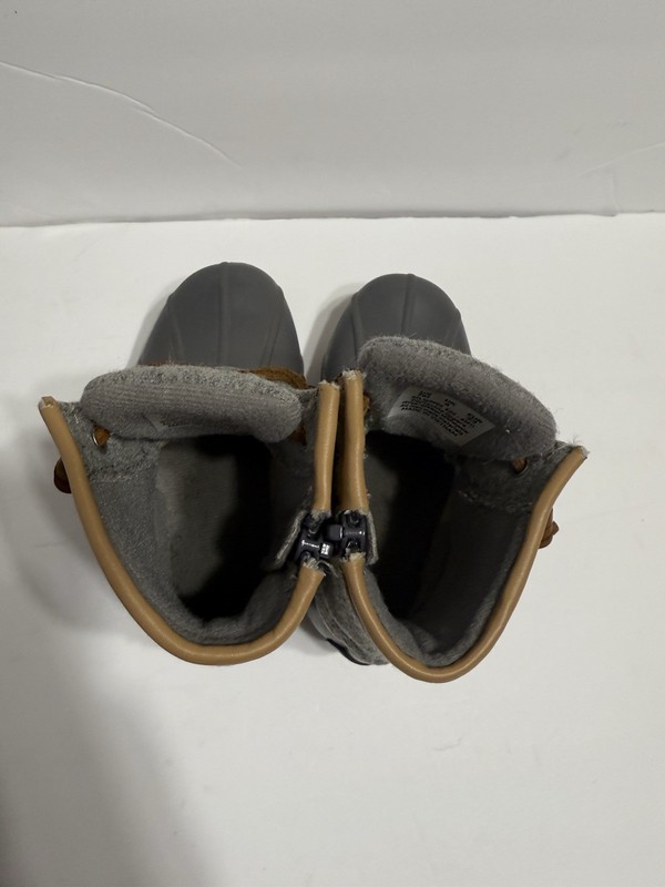 Baby Girl's Sperry Waterproof Winter Rain Duck Boots Sz 7 Gray Weatherproof Warm