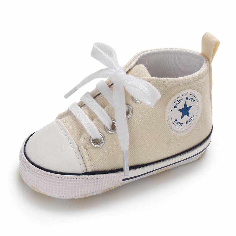 Baby Girls Boys Shoes Soft Anti-Slip Sole Newborn First Walkers Star Sneakers