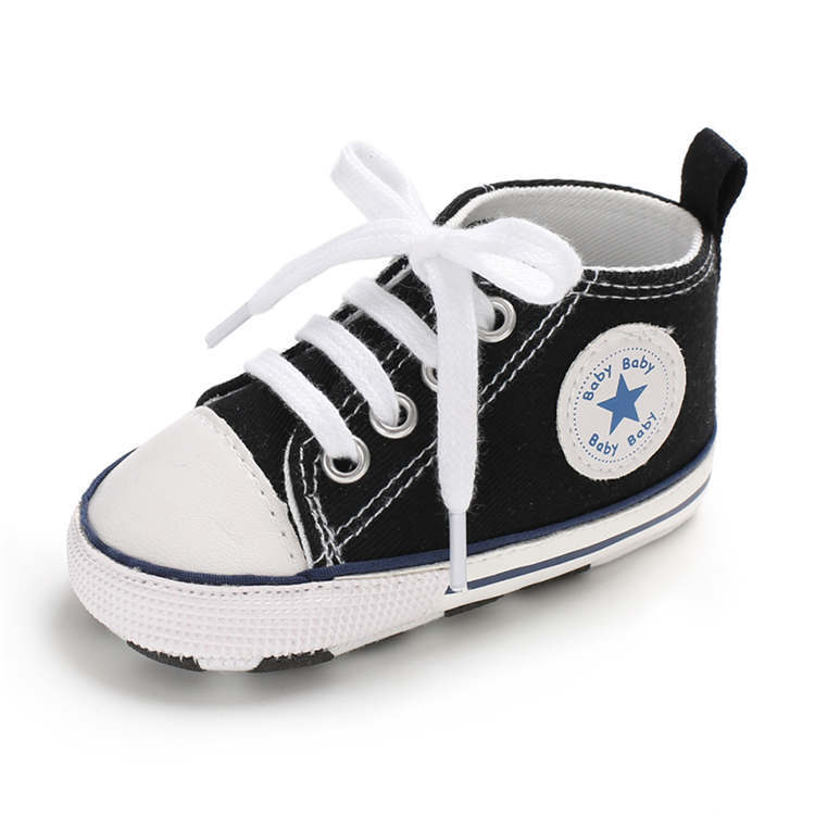 Baby Girls Boys Shoes Soft Anti-Slip Sole Newborn First Walkers Star Sneakers