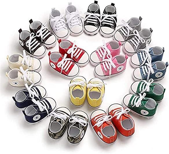 Baby Girls Boys Shoes Soft Anti-Slip Sole Newborn First Walkers Star Sneakers