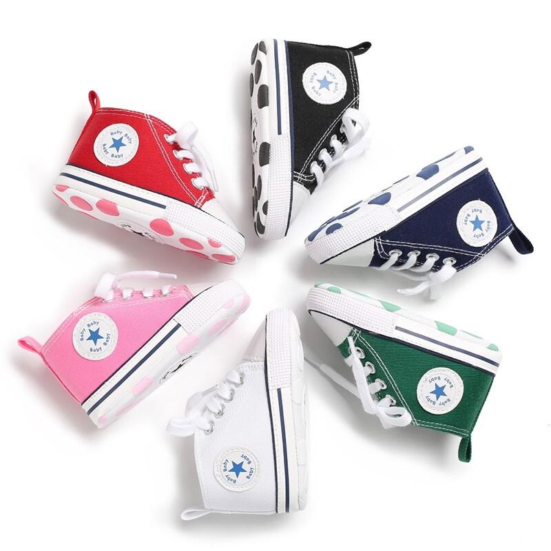 Baby Girls Boys Shoes Soft Anti-Slip Sole Newborn Star Sneakers