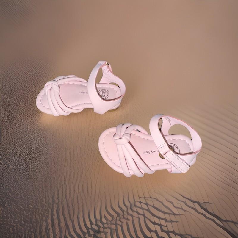 Baby Girls Knot Memory Foam Sandals Pink Size 3