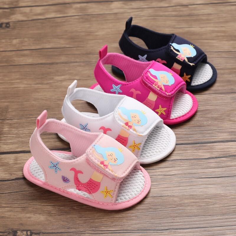 Baby Girls Summer Mermaid Sandals Outdoor Beach Anti-Slip Rubber Soft Sole