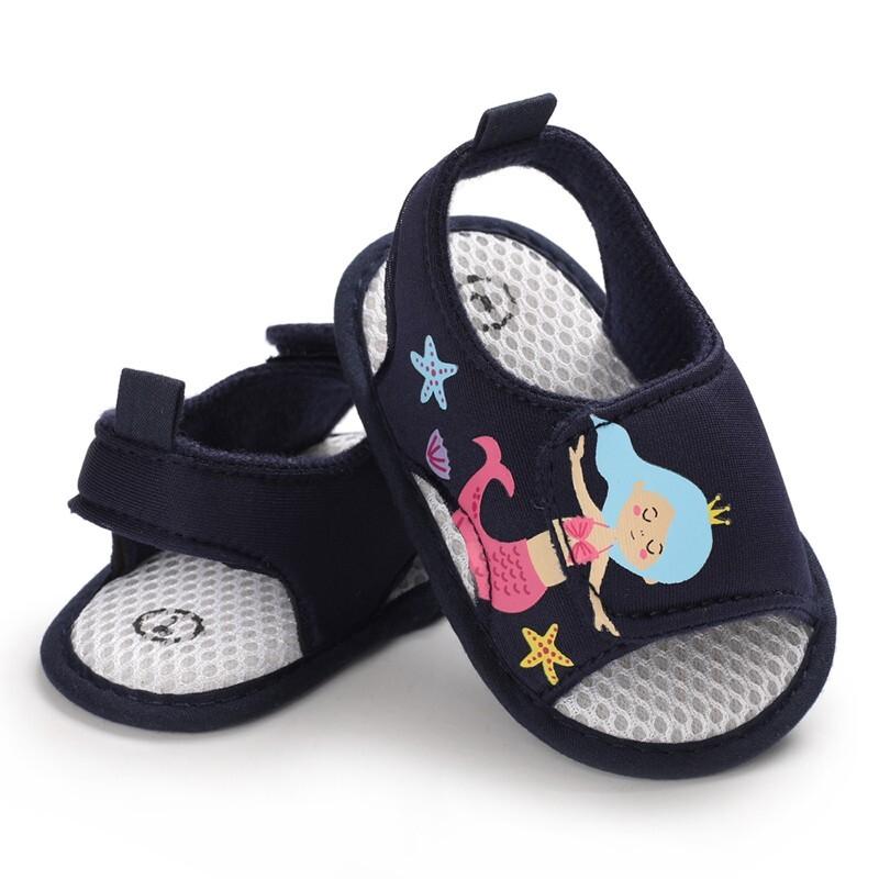 Baby Girls Summer Mermaid Sandals Outdoor Beach Anti-Slip Rubber Soft Sole