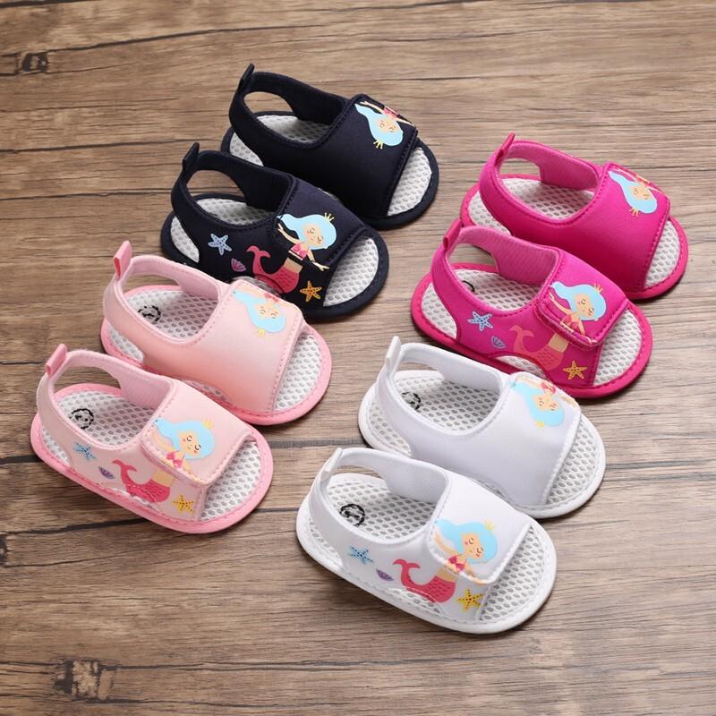 Baby Girls Summer Mermaid Sandals Outdoor Beach Anti-Slip Rubber Soft Sole