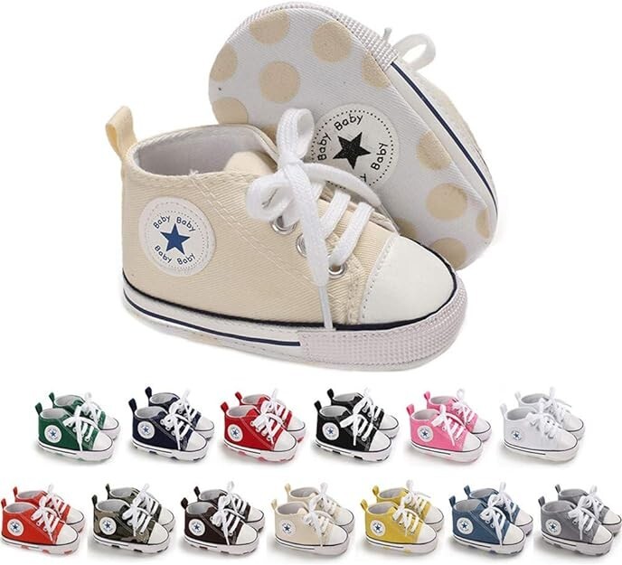 Baby Infant Classic Canvas Baby Shoes Boy/ Girl Soft Sole Size 0-18 Months