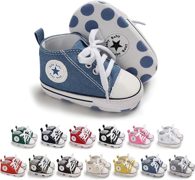 Baby Infant Classic Canvas Baby Shoes Boy/ Girl Soft Sole Size 0-18 Months