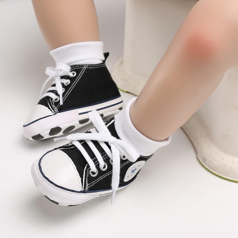 Baby Infant Classic Canvas Baby Shoes Boy Girl Soft Sole Size 1 2 3 0-18 Months
