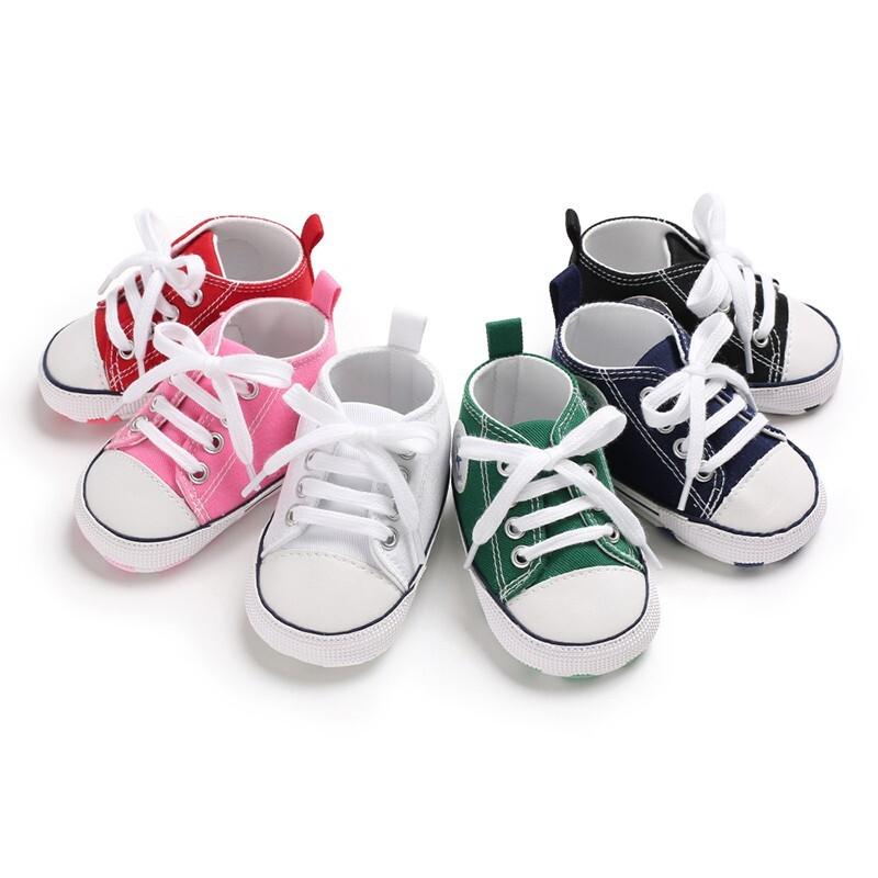 Baby Infant Classic Canvas Baby Shoes Boy/ Girl Soft Sole Size 0-18 Months