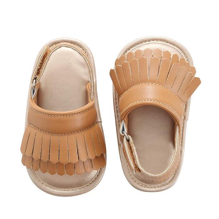 Baby Sandal Tassels Summer Toddler Slipper Shoes 6-18 Months (Brown)