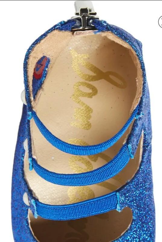Baby Sasha Sparkly Crib Shoe - Color Blue -Size 3 (6-9 Months) NIB