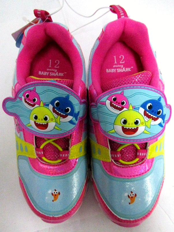 Baby Shark Toddler Light Up Tennis Shoes Sneaker Girls Size 12