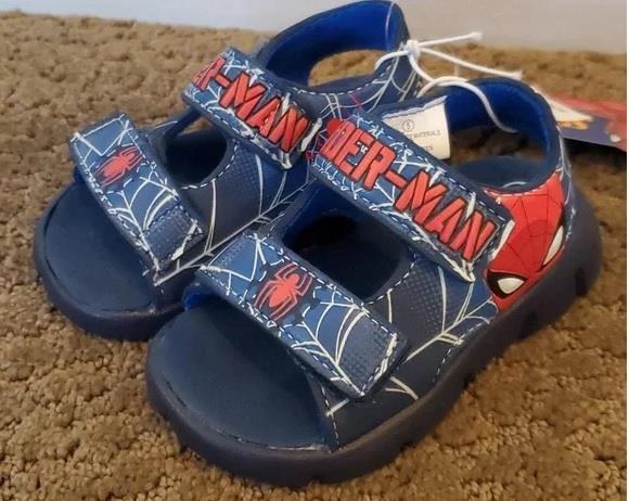 Baby Toddler Boys Girls Marvel Spider-Man Sandals Size 5 6 7 9 10 Navy Blue NWT