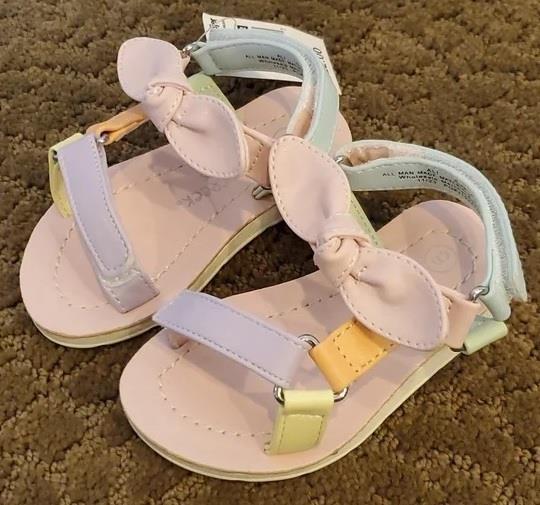 Baby Toddler Girls Falls Creek ALI Bow Sandals Size 5 6 7 8 9 10 Pastels NWT