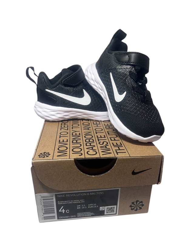Baby Toddler Nike Revolution 6 Black Sneakers Size 4C New