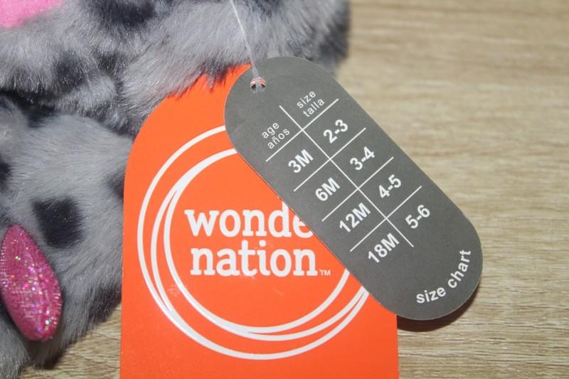 Baby Toddler Slippers Monster Claw Plush House Shoes Grey/Pink Plush