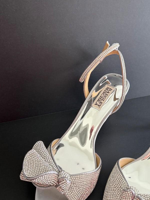 Badgley Mischka Women's Silver Remi Kitten Evening Heel Sandals NEW Pick Size