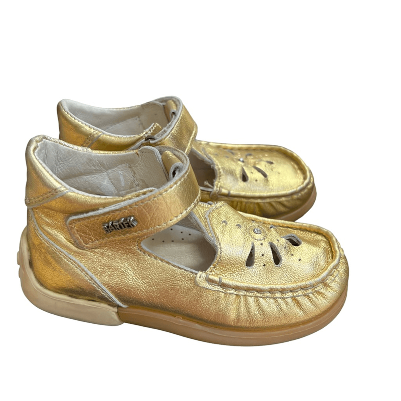 Bartek Girls Soft Leather Golden Sandals Size 26 EU/9.5US