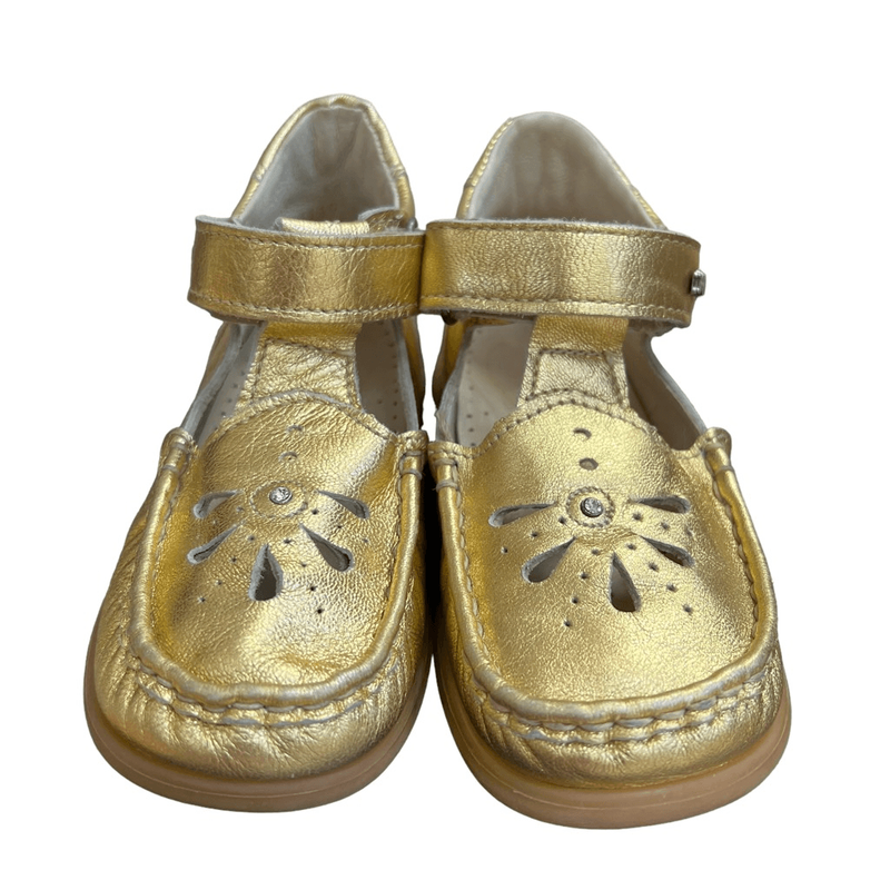 Bartek Girls Soft Leather Golden Sandals Size 26 EU/9.5US