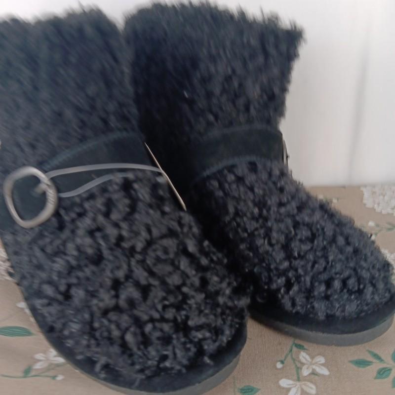 BEARPAW Big Girls' Treasure Youth Black Wool Blend Boots - Size 5Youth