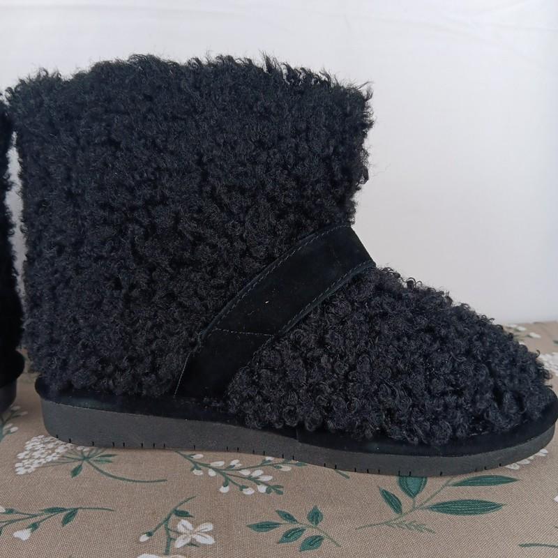 BEARPAW Big Girls' Treasure Youth Black Wool Blend Boots - Size 5Youth
