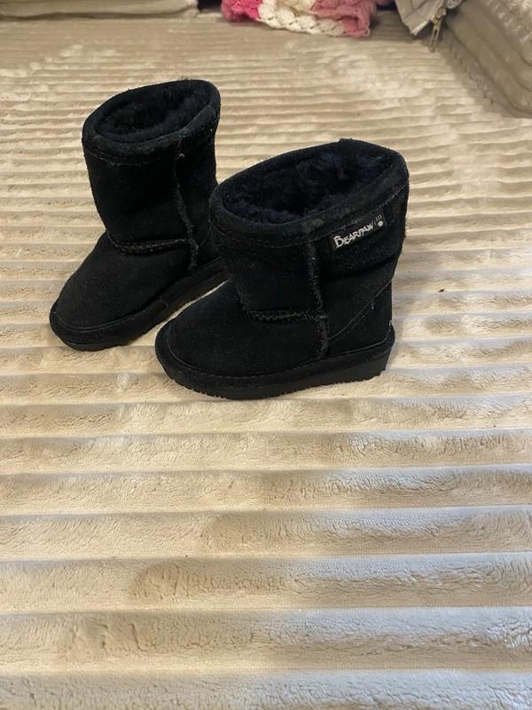 Bearpaw Black Suede Toddler Boots Size 5
