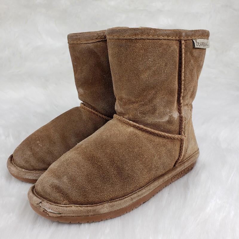 BEARPAW Emma Toddler Size US 12 EUR 29 Brown Cow Suede Wool Lined Casual Boots