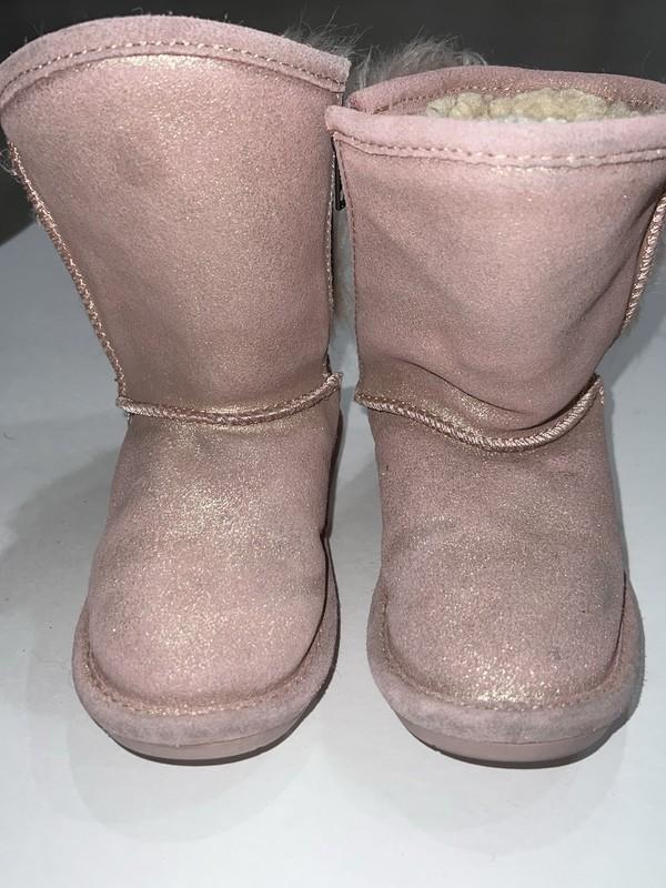 Bearpaw Girls Boots Size 10 Lot – Black & Pink Faux Fur Winter Shoes