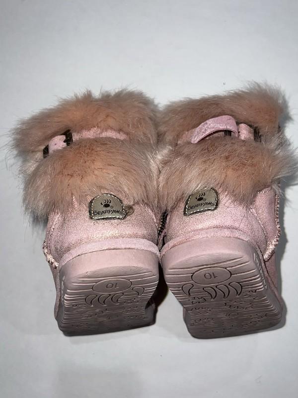 Bearpaw Girls Boots Size 10 Lot – Black & Pink Faux Fur Winter Shoes
