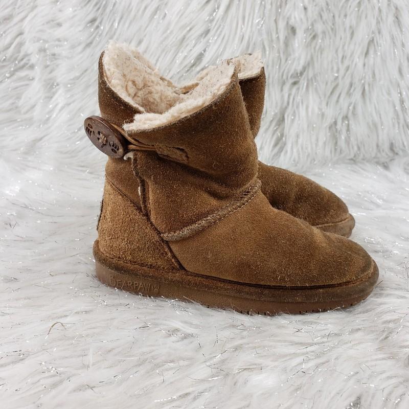 BEARPAW Rosie Brown Suede Toddler Kids Boots Size 8