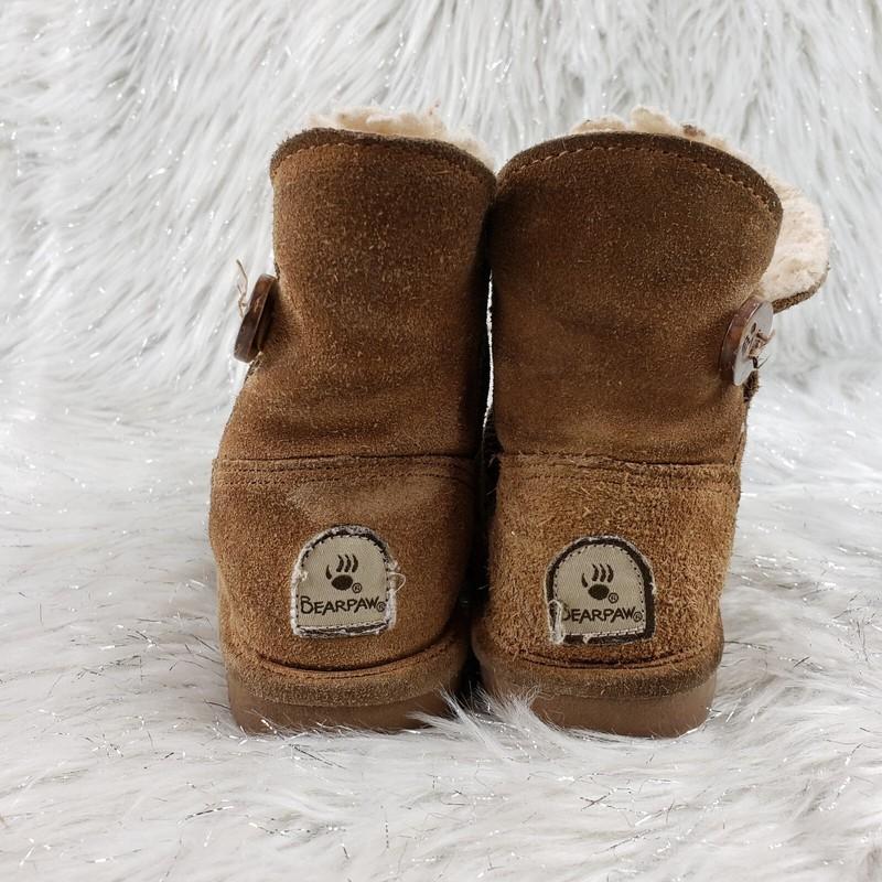 BEARPAW Rosie Brown Suede Toddler Kids Boots Size 8