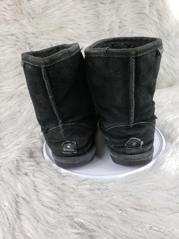 BEARPAW Youth Emma 608Y Black Cow Suede Boots Booties Size US 2 EUR 32
