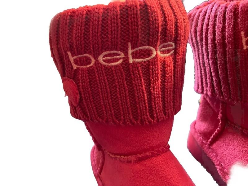 Bebe Barbie Pink Toddler Girls (6) Boots Mid Calf Knit Top Pull On Faux Suede