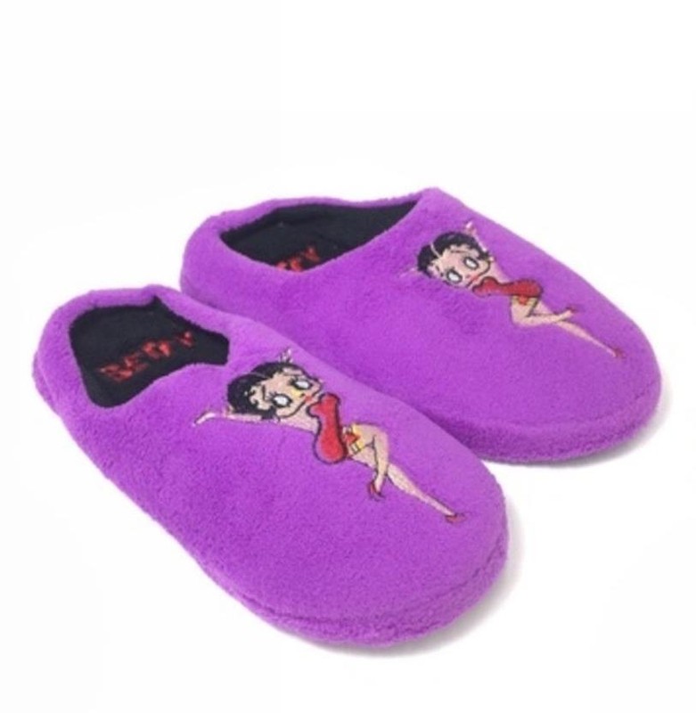 Betty Boop Slipper Ultra Soft Women's Plush Pinup Cozy Slippers