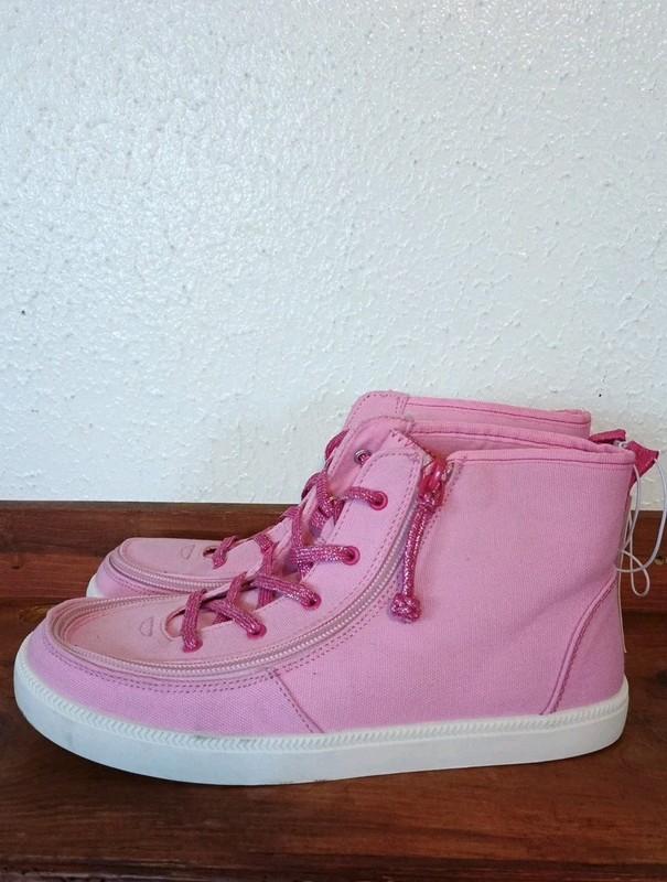 Billy Footwear Girls' Haring Essential High Top PINK Sneakers - Size 6 ZIPPERS