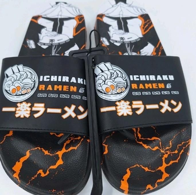 Bioworld Naruto Shippuden Ichiraku Ramen Men's Sandals Slides Sz 11 NWT
