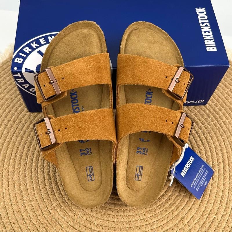 Birkenstock Arizona Mink Suede Leather Soft Footbed -Size 37-45 New W/ Box