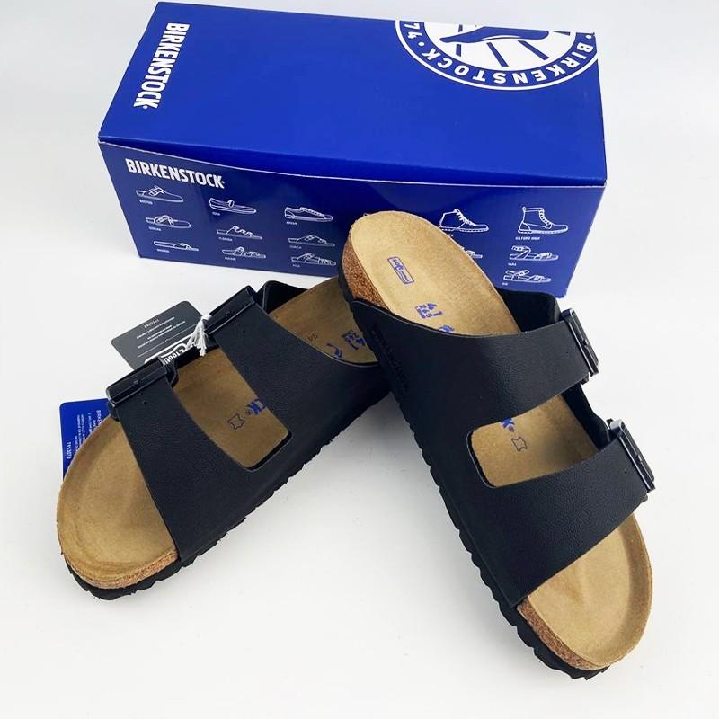Birkenstock Arizona New Birko-Flor Birkibuc Black Leather Sandal Unisex's 37-45