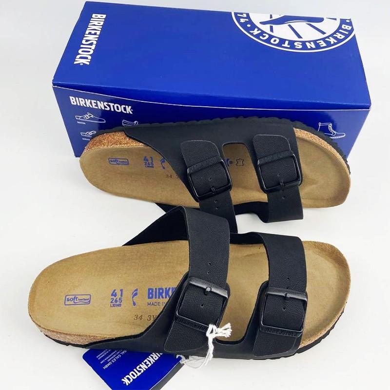 Birkenstock Arizona New Birko-Flor Birkibuc Black Leather Sandal Unisex's 37-45