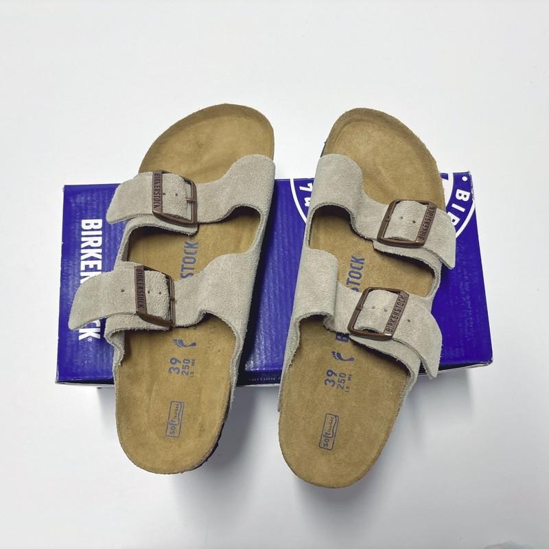Birkenstock Arizona Taupe Suede Leather Soft Footbed Sandals Men Women EU37-45