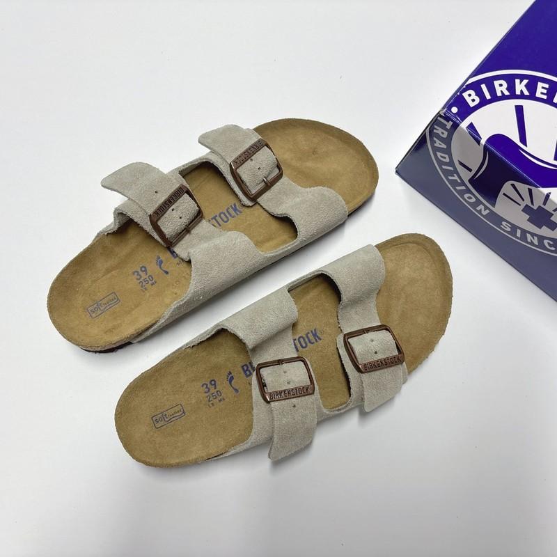 Birkenstock Arizona Taupe Suede Leather Soft Footbed Sandals Men Women EU37-45
