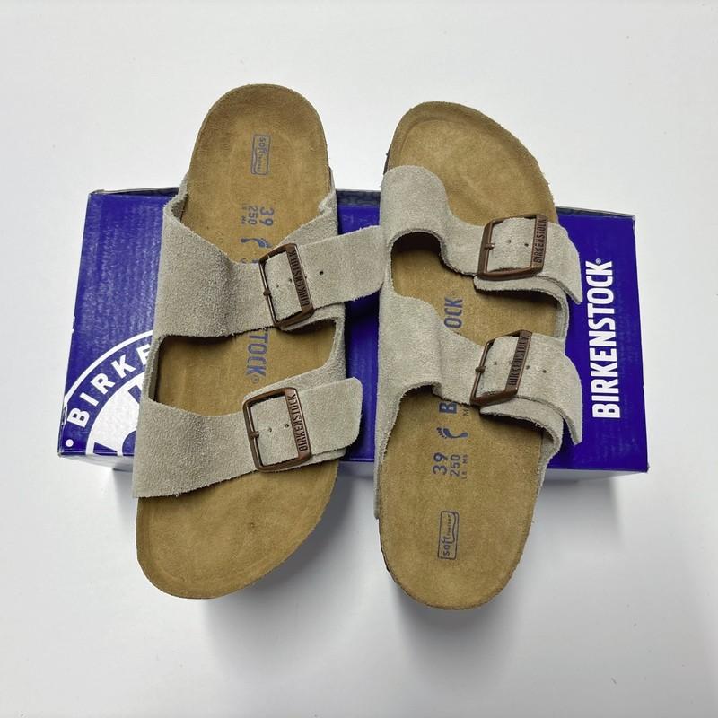 Birkenstock Arizona Taupe Suede Leather Soft Footbed Sandals Men Women EU37-45