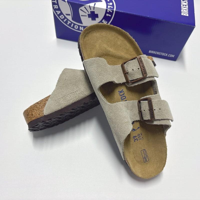 Birkenstock Arizona Taupe Suede Leather Soft Footbed Sandals Men Women EU37-45