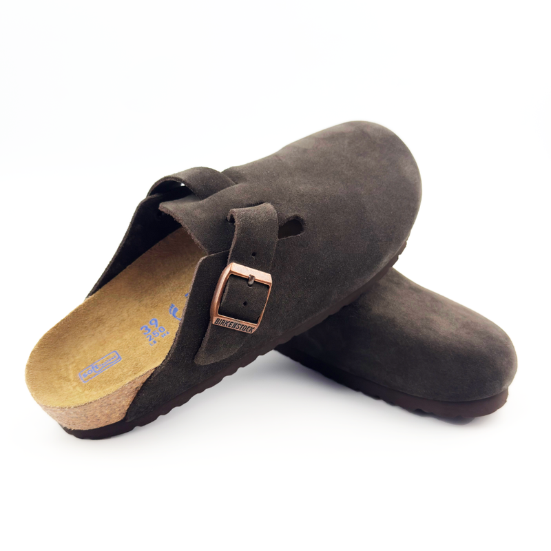 Birkenstock Boston Clogs Women’s Shoes Soft Footbed Suede Leather - Mocha